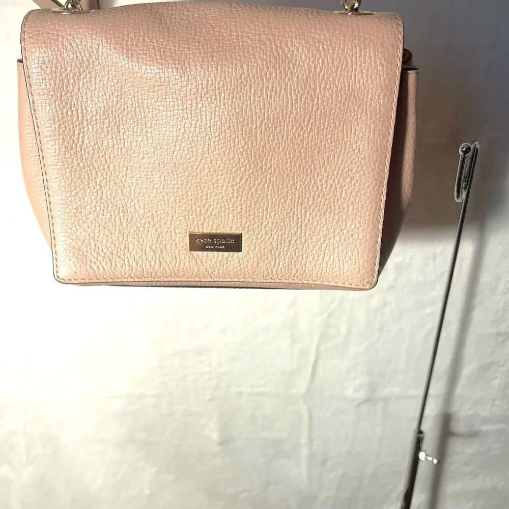 Kate Spade Blush Pink Leather Crossbody Purse with Chain/Leather Strap